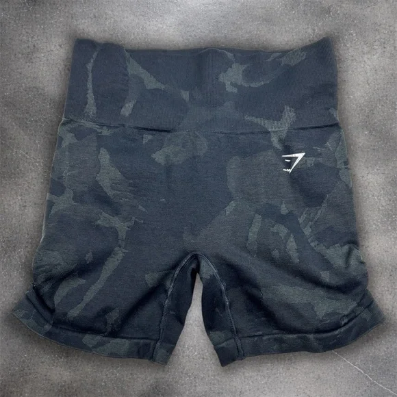 Gymshark Adapt Camo Seamless Shorts Small High Rise Gray Compression - Picture 1 of 5